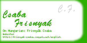 csaba frisnyak business card