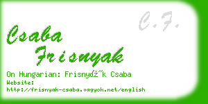 csaba frisnyak business card